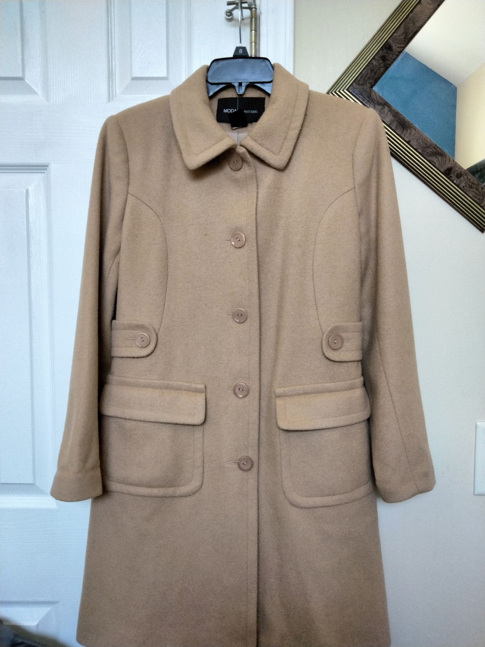 Moda International Camel Pea Coat